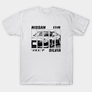 NISSAN SILVIA S14 KOUKI Black 'N White 3 T-Shirt